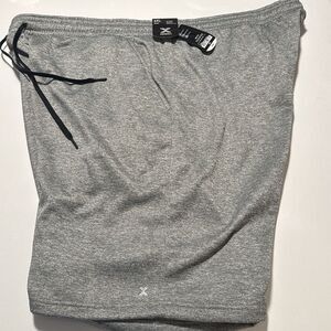 Fleece Shorts Mens 4XL Zip Pocket Gray Xersion